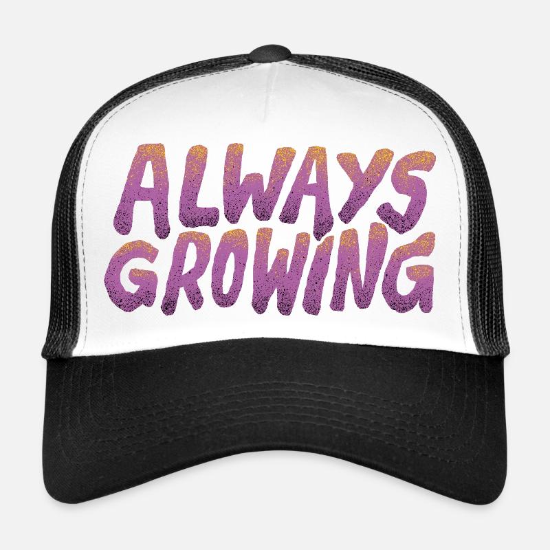 Always Growing – Retro Typografie - Trucker Cap - Weiß/Schwarz