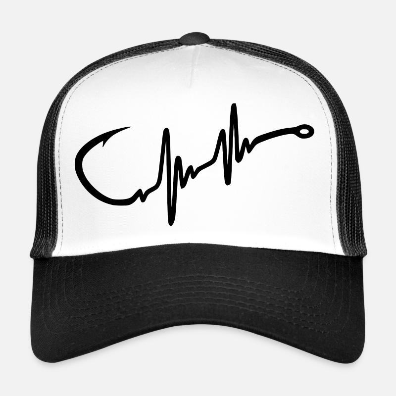 Fishing Hook Heartbeat Trucker Cap