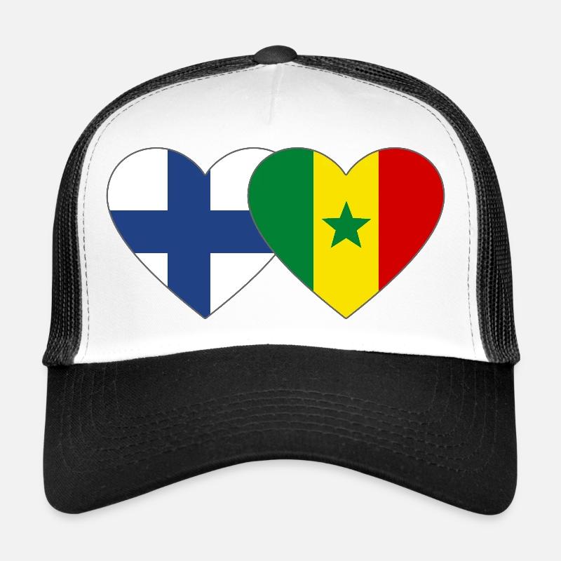 Finlande Sénégal Drapeau Coeur Casquette trucker 