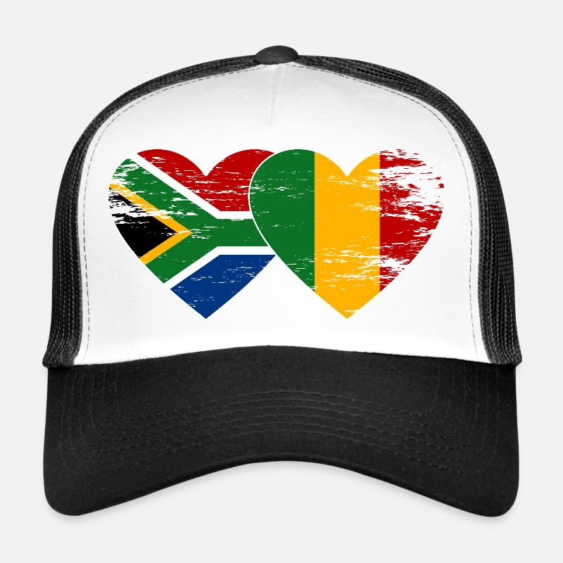 Afrique du Sud Mali Drapeau Coeur Utilisé Casquette trucker 