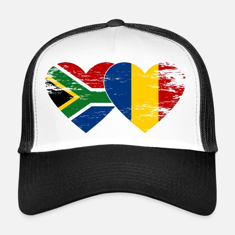 Afrique du Sud Tchad Drapeau Coeur Utilisé Casquette trucker 