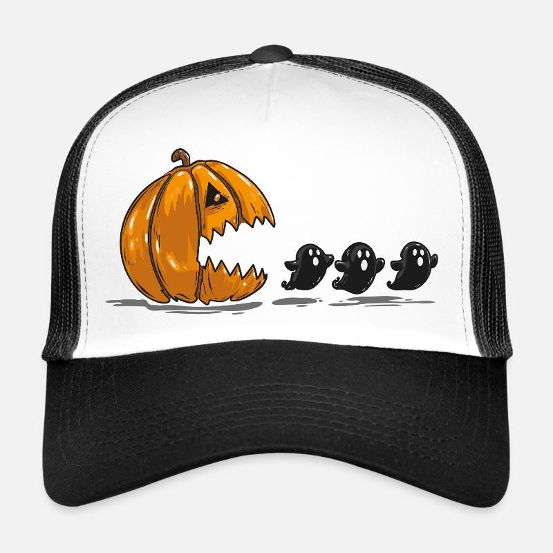 Pumpkin Stalks Halloween Ghosts Trucker Cap