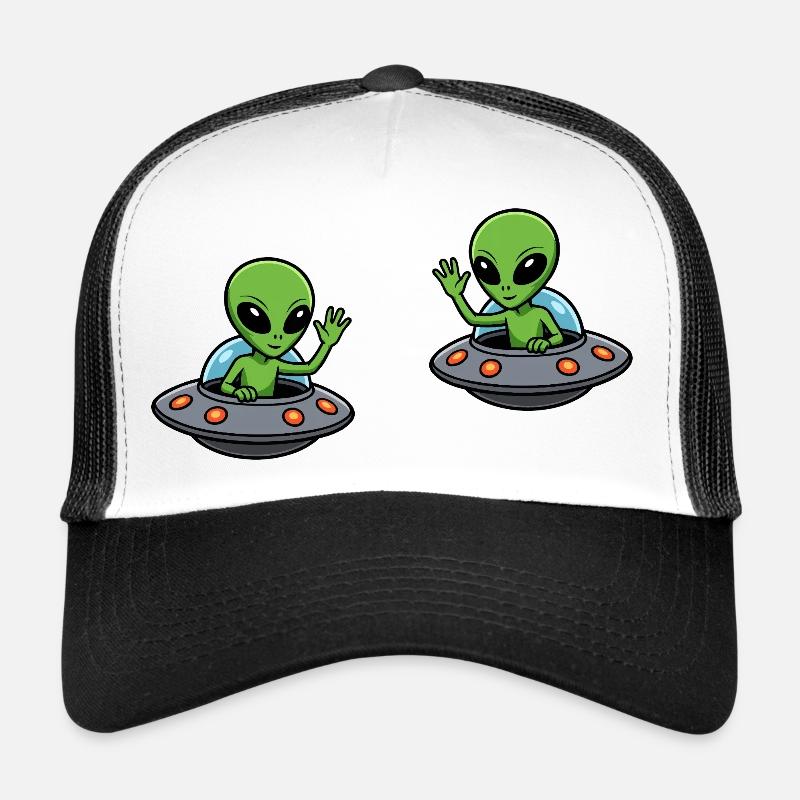 Double alien greetings in the UFO Trucker Cap