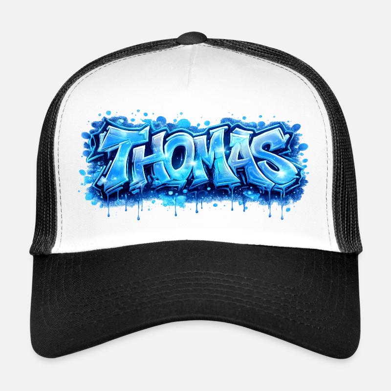Graffiti Thomas Name Gift Ideal Printable - Trucker Cap - white/black