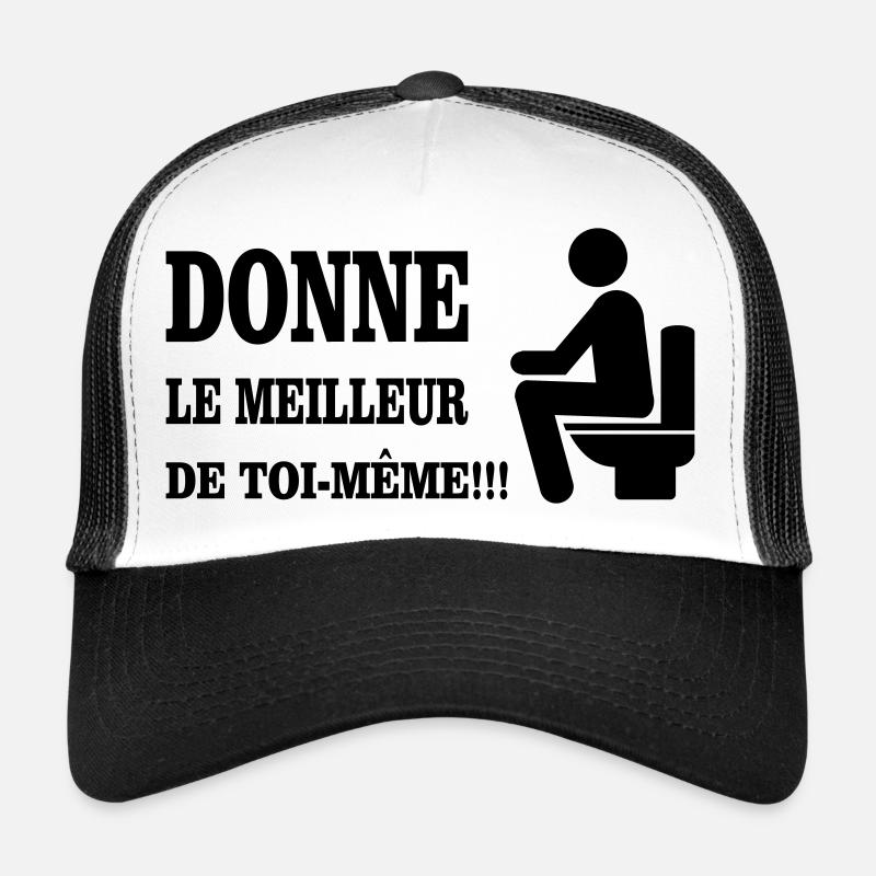 Donne Le Meilleur De Toi MEME - Casquette trucker  - blanc/noir