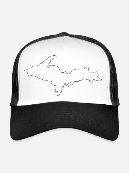 Michigan Upper Peninsula - Trucker Cap - white/black - Front
