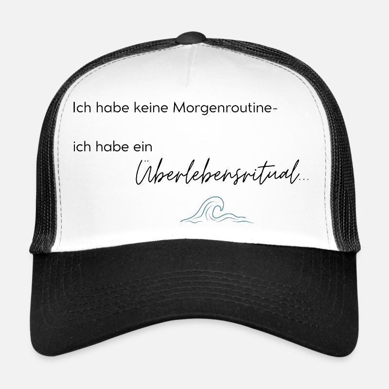LIEBEVOLL Morgenroutine Meer - Trucker Cap - Weiß/Schwarz