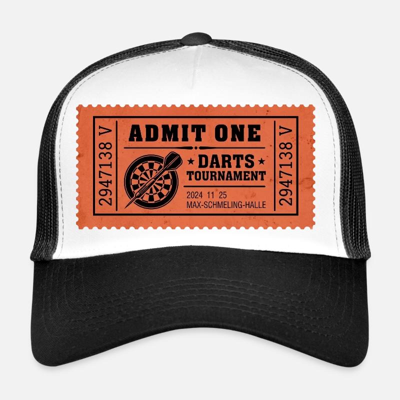 Darts Turnier Ticket 2024 - Trucker Cap - Weiß/Schwarz