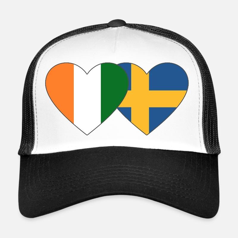 Cœur du drapeau de la Suède de la Côte d’Ivoire Casquette trucker 