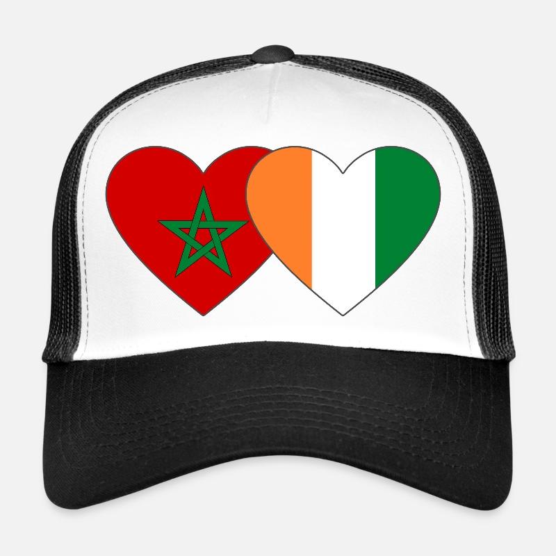 Cœur du drapeau du Maroc de Côte d’Ivoire Casquette trucker 