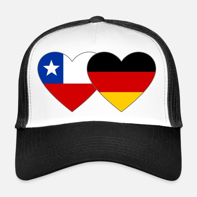 Cœur du drapeau Chili-Allemagne Casquette trucker 