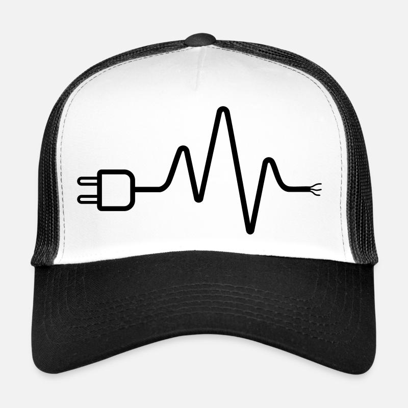Electrician ECG Plug Cable Heartbeat Trucker Cap