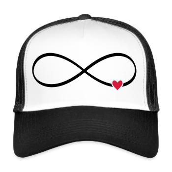 Unendlichkeits Zeichen unendlich Herz Liebe - Trucker Cap - Weiß/Schwarz - Vorne