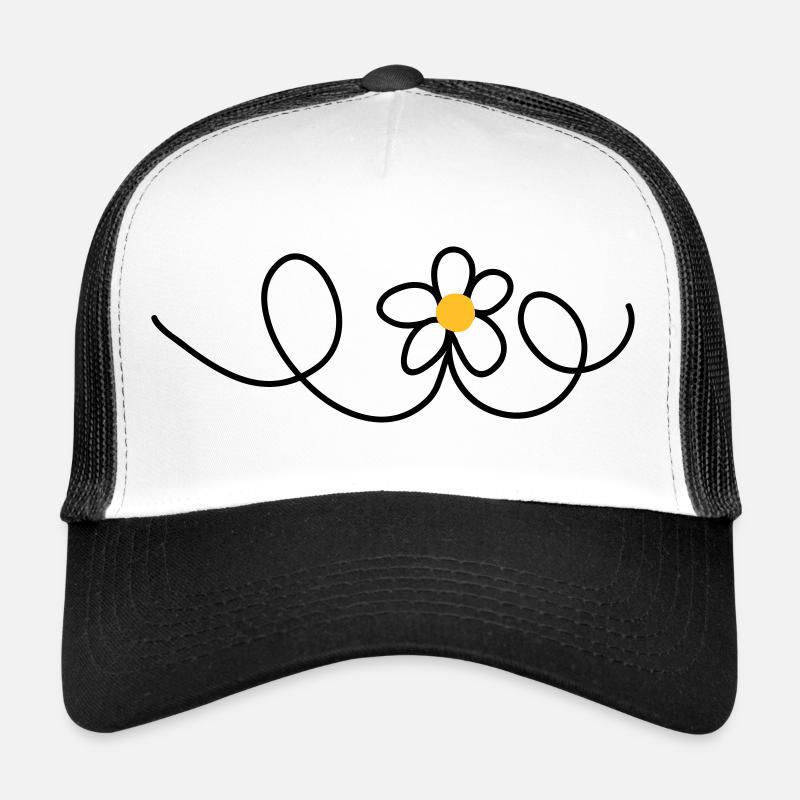 Blume - Trucker Cap - Weiß/Schwarz
