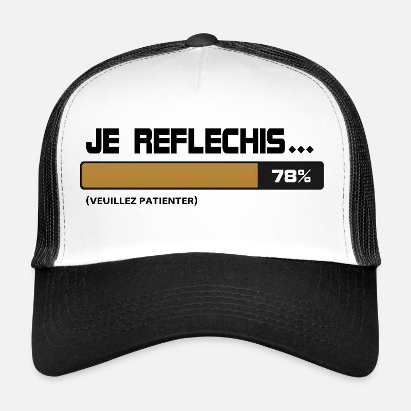 Je reflechis, patientez, please wait (beige|noir) Casquette trucker 