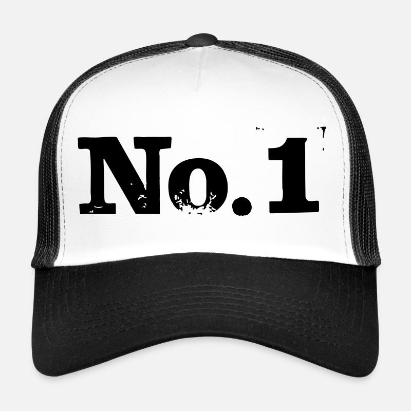 No. 1 - Nummer 1 - Trucker Cap - Weiß/Schwarz