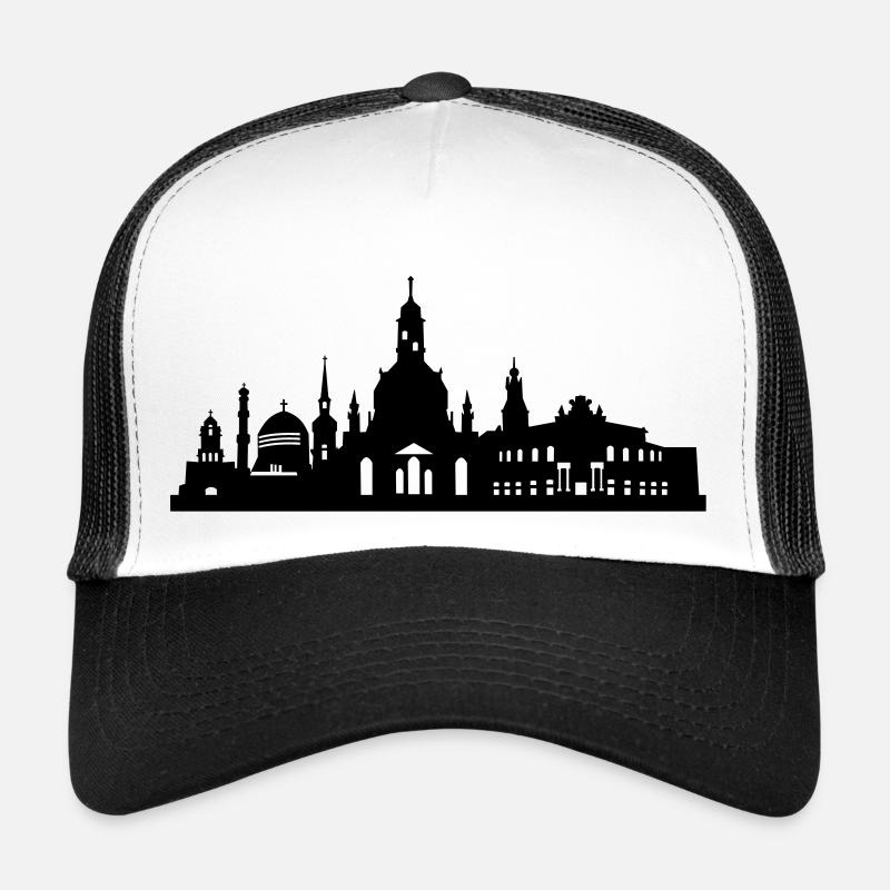 Dresden skyline small - Trucker Cap - white/black
