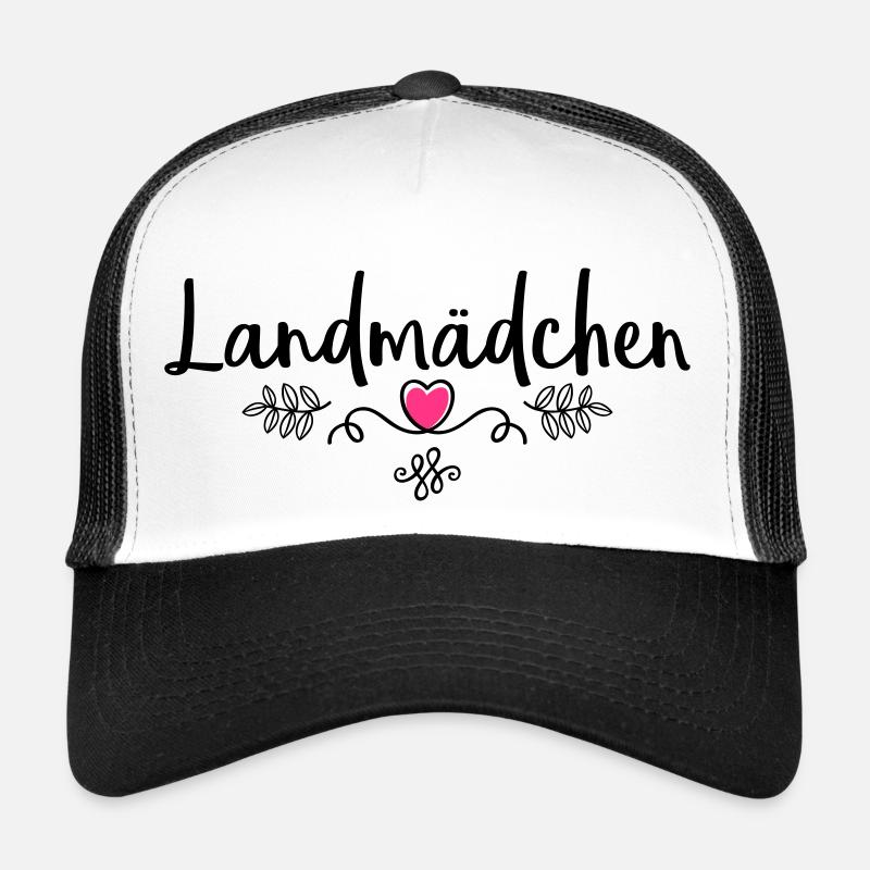 landmaedchen herz - Trucker Cap - Weiß/Schwarz