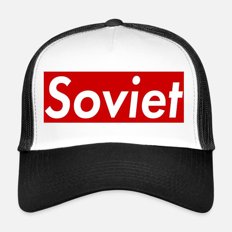 Soviétique - Casquette trucker  - blanc/noir