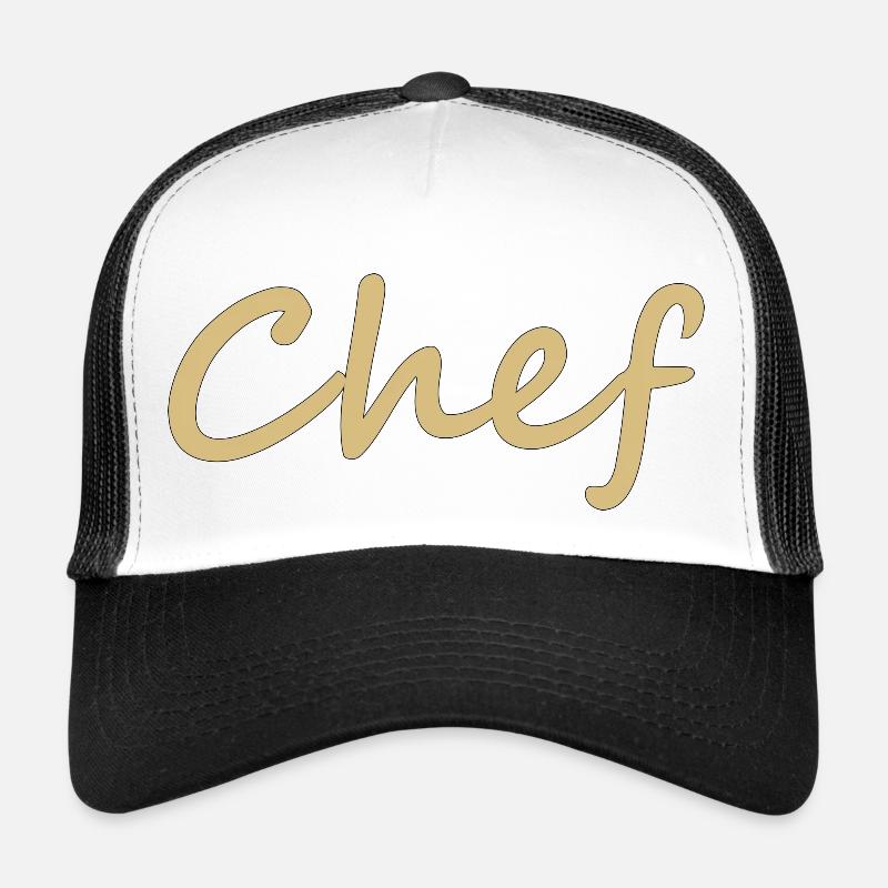 Chef cuisinier chef - Casquette trucker - blanc/noir