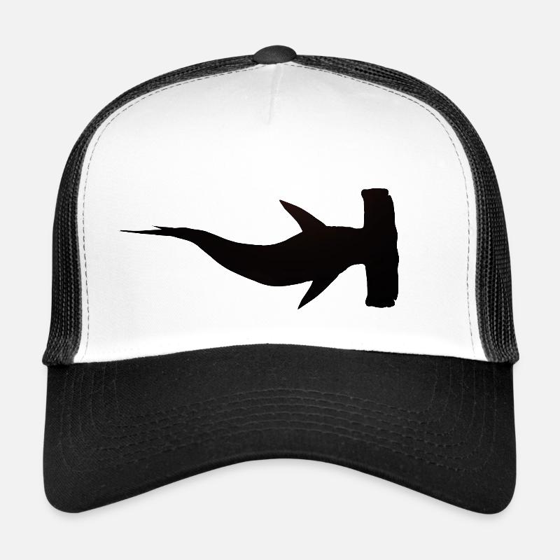 Silhouette mit einem großen Hammerhai Trucker Cap