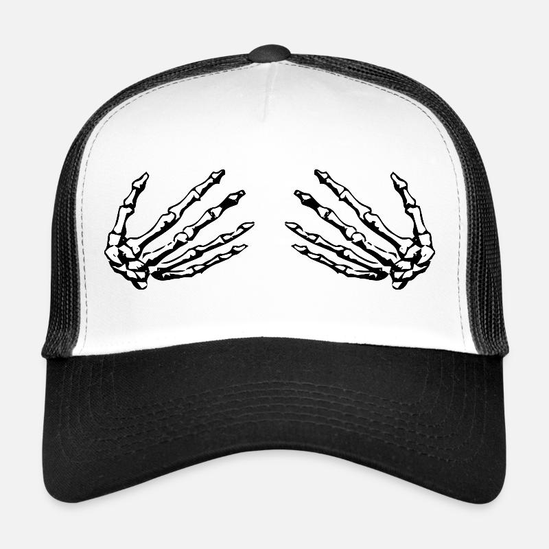 skeleton hands holding boobs Trucker Cap