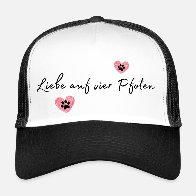 Hund - Liebe auf vier Pfoten - Trucker Cap - Weiß/Schwarz