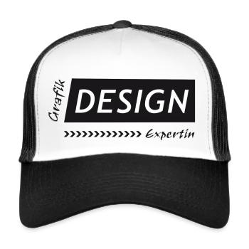 Grafik Design Expertin - Trucker Cap - Weiß/Schwarz - Vorne
