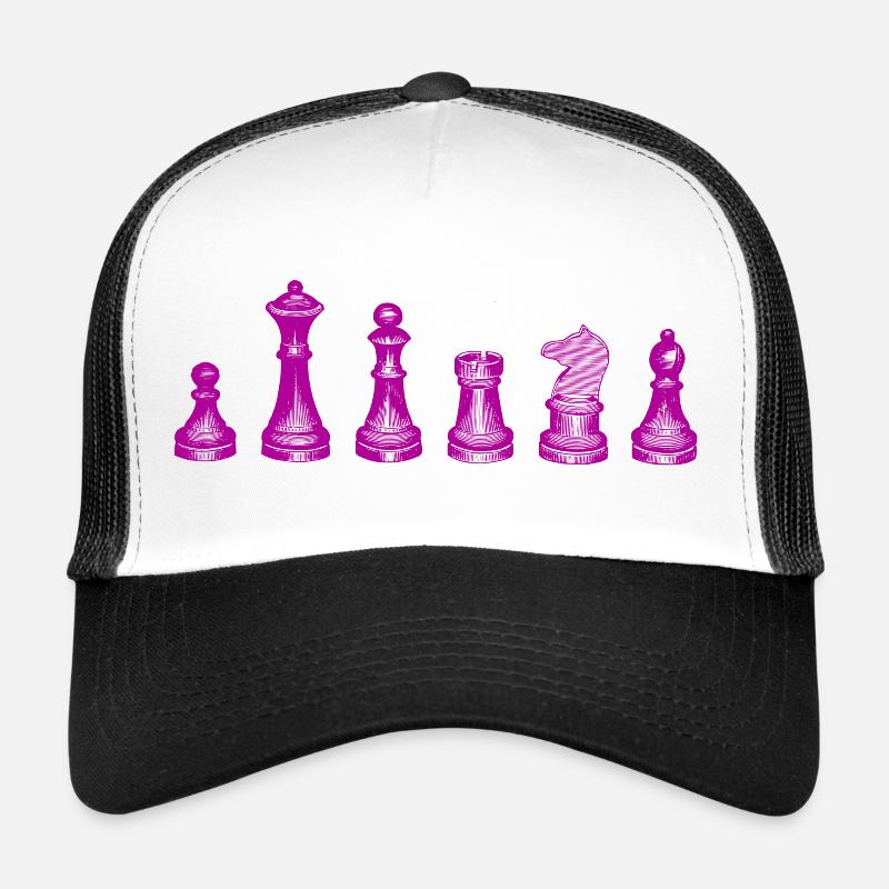 Schachfiguren - Trucker Cap - Weiß/Schwarz