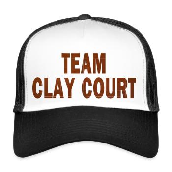 Tennis Shirt Team Clay Court Team - Trucker Cap - Weiß/Schwarz - Vorne