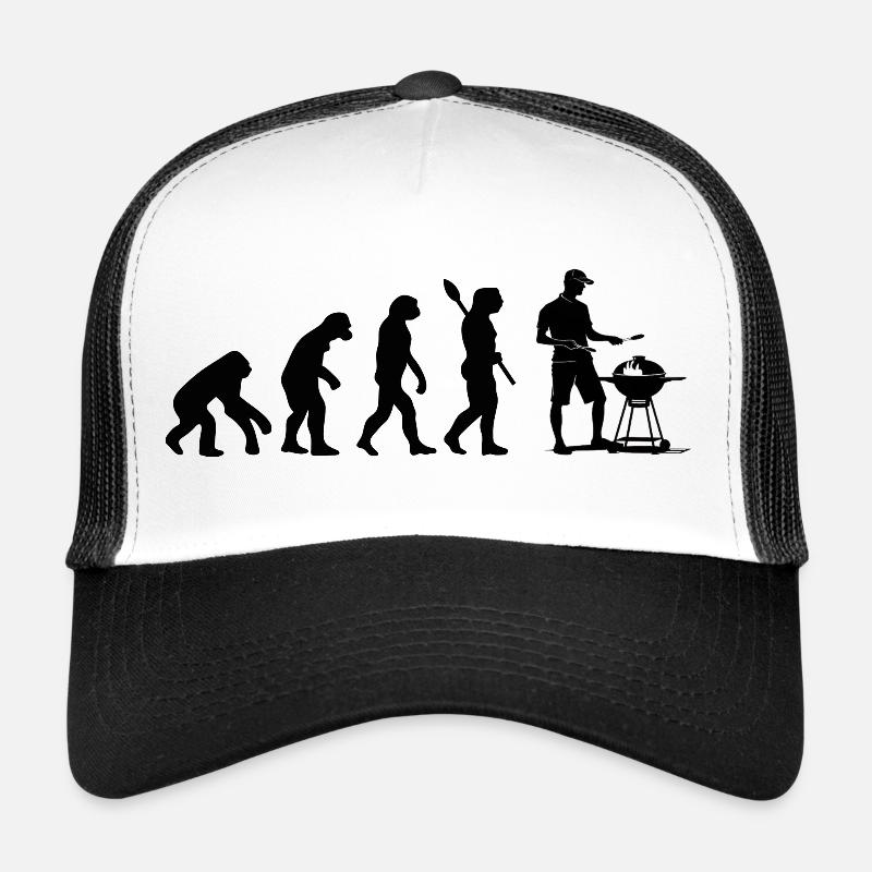 Funny Human Evolution Grill Master BBQ Lover Trucker Cap