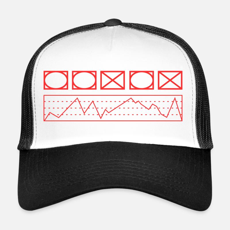 Abstract Line Grid - Trucker Cap - white/black