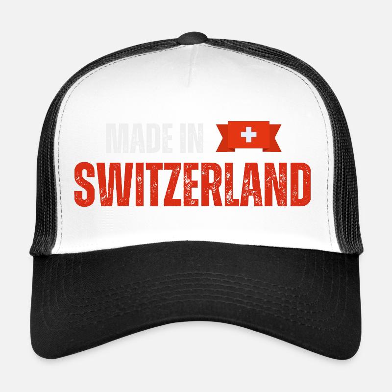 Made in Switzerland, Schweizer Stolz - Trucker Cap - Weiß/Schwarz
