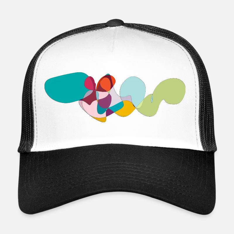 Colored Wave Graphic Abstract Trucker Cap