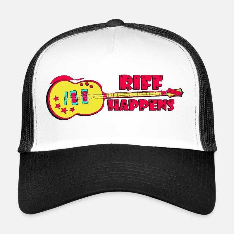 Riff Happens - Cool Rock Guitar - Trucker Cap - white/black