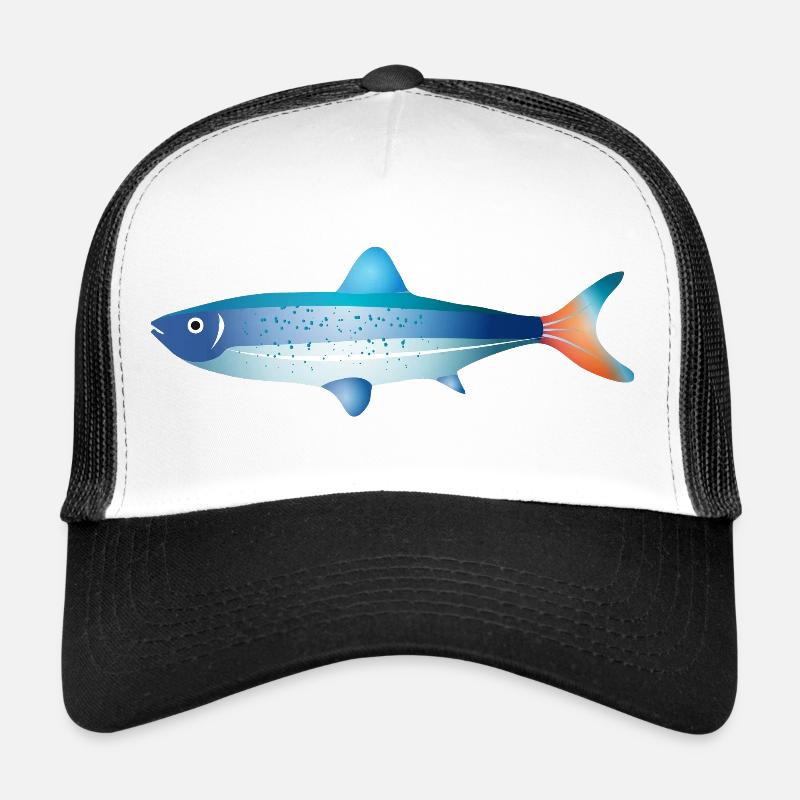 Poisson bleu avec dégradé et points Casquette trucker 