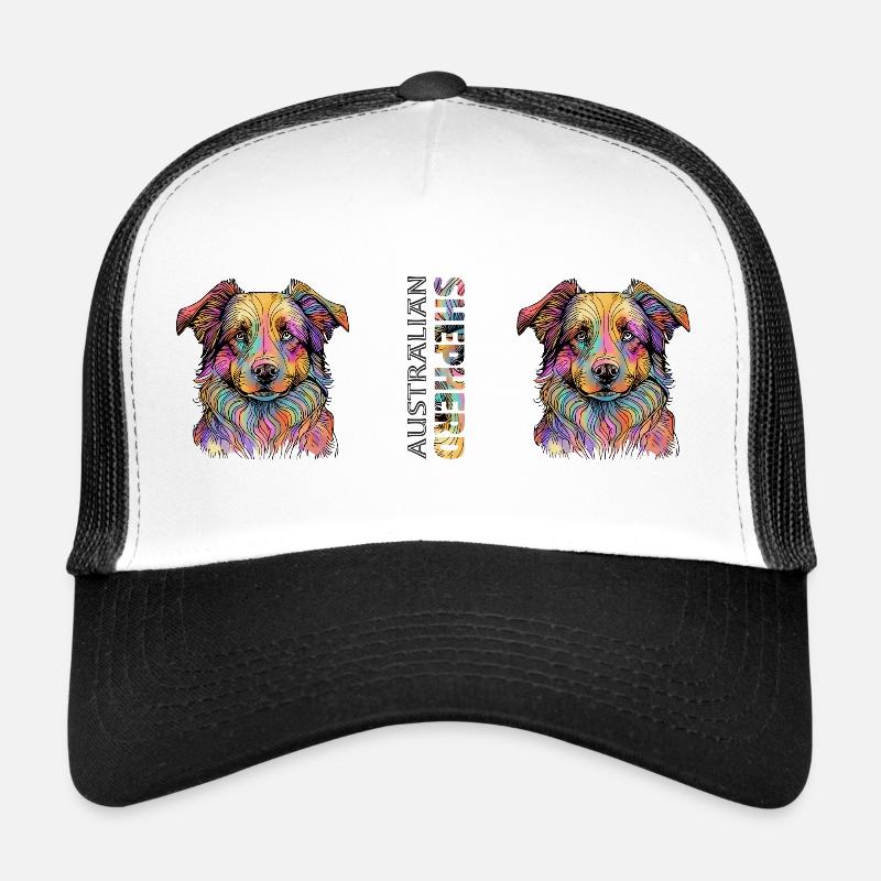Australian Shepherd - Trucker Cap - Weiß/Schwarz