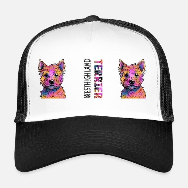 West Highland Terrier - Trucker Cap - Weiß/Schwarz