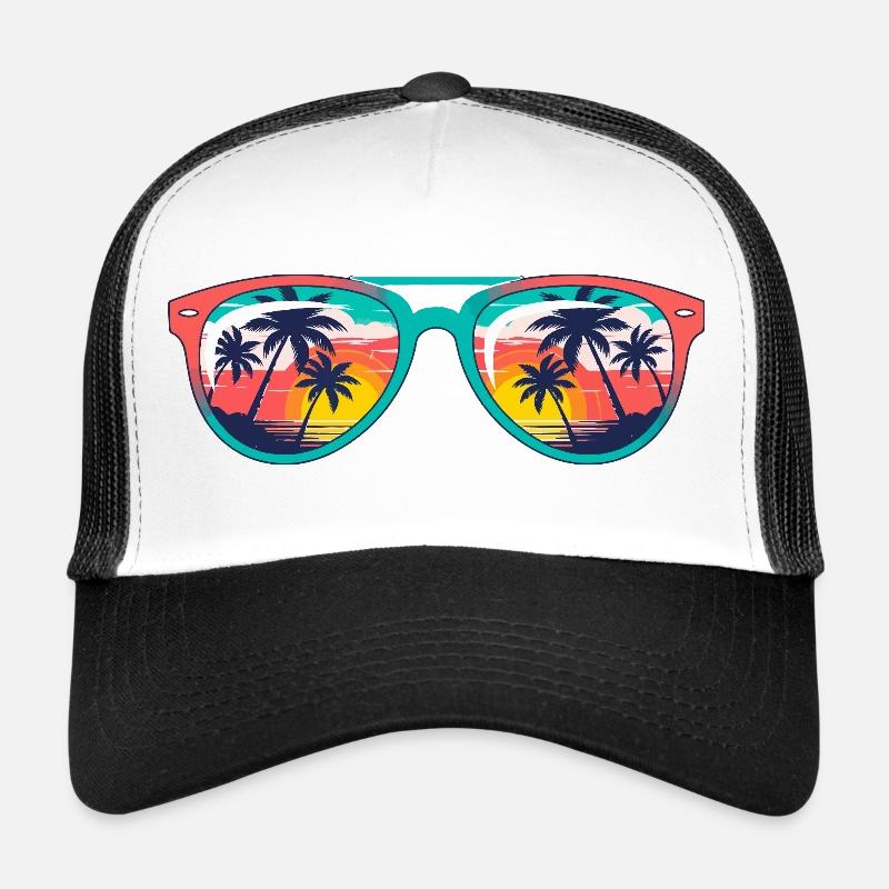 Sunset Palms Sunglasses  Trucker Cap