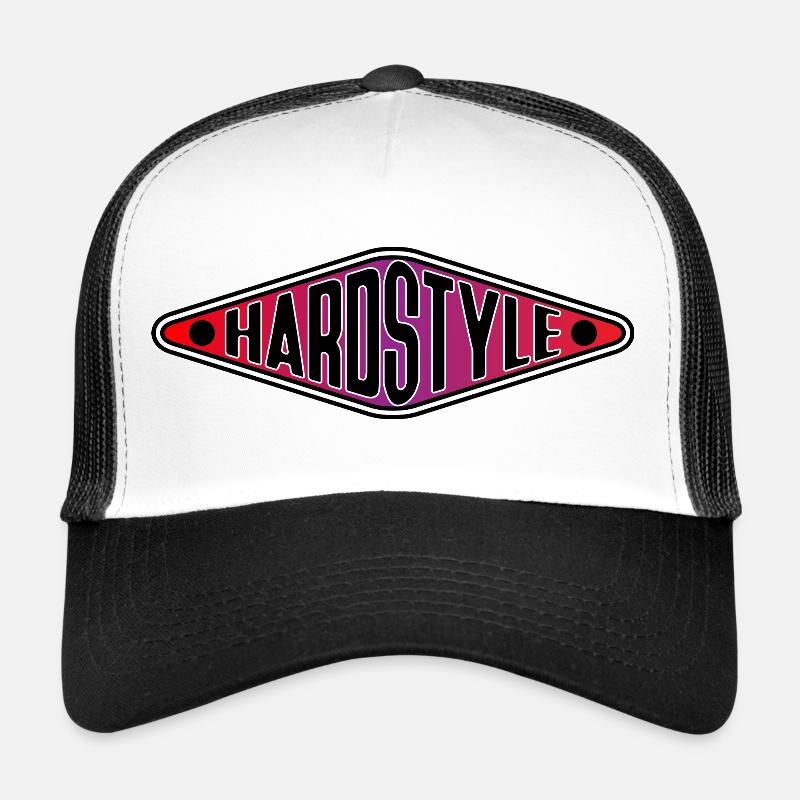 Hardstyle Hemd - Hardcore Techno Rave Vibes - Trucker Cap - Weiß/Schwarz