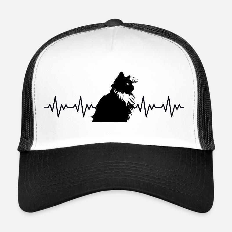 Ragdoll cat ECG heartbeat Trucker Cap
