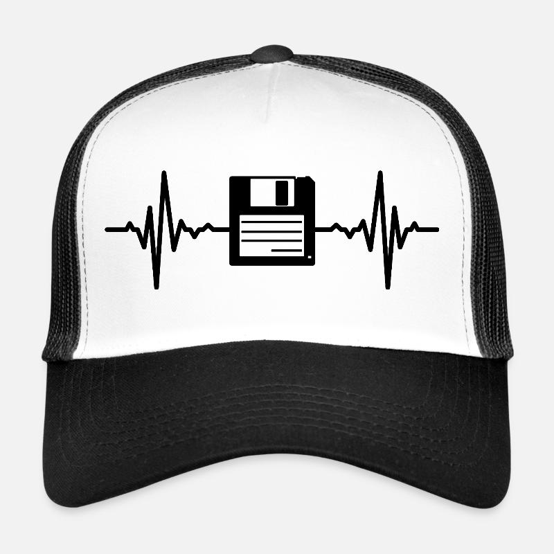 Floppy Disk Heart Line Trucker Cap