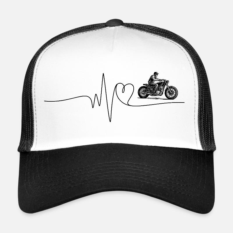 A heartbeat for motorcycles - Trucker Cap - white/black