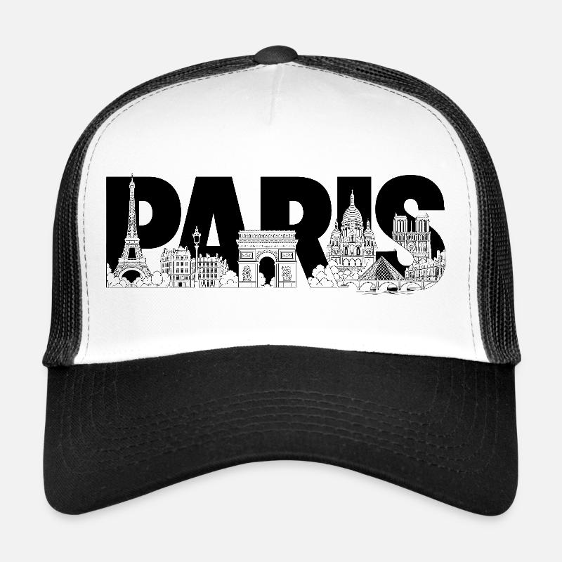 Paris France Tour Eiffel Arc de Triomphe Casquette trucker 