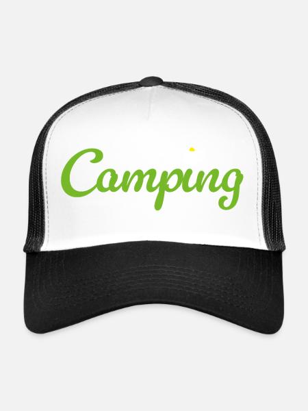 Citations de camping-campeur de fleurs de camping Vie estivale en van de loisir - Casquette trucker  - blanc/noir - Devant