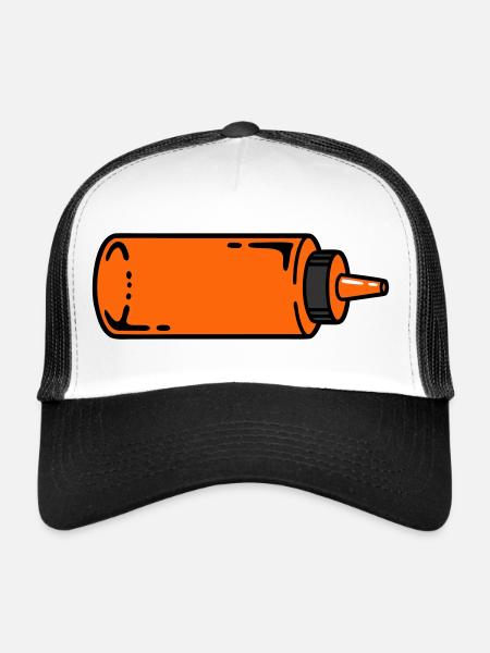 Bouteille de sauce BBQ Grill Ketchup Food Truck - Casquette trucker  - blanc/noir - Devant