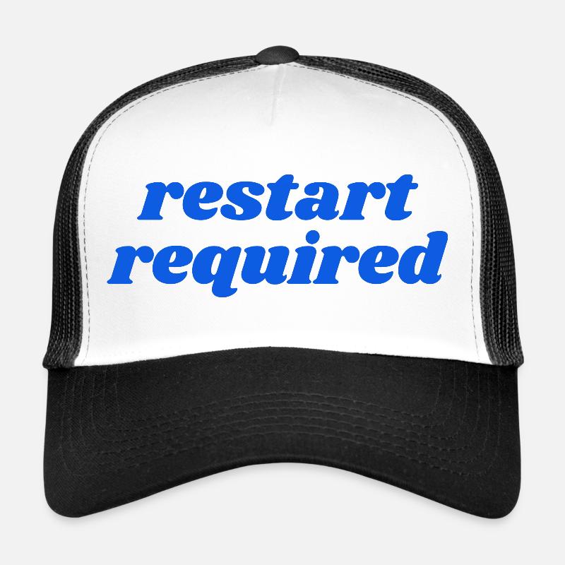 restart required - Trucker Cap - Weiß/Schwarz