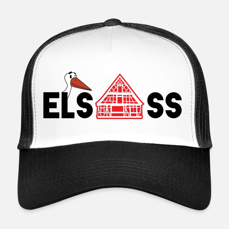 Alsace : cigogne & maison Casquette trucker 
