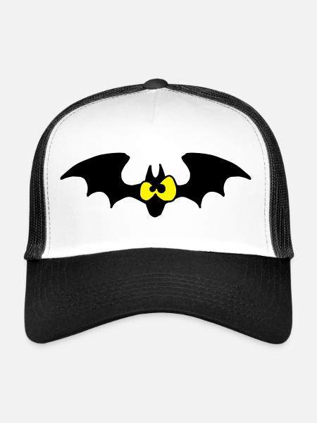 Staring Bat - Two Color Design - Trucker Cap - white/black
