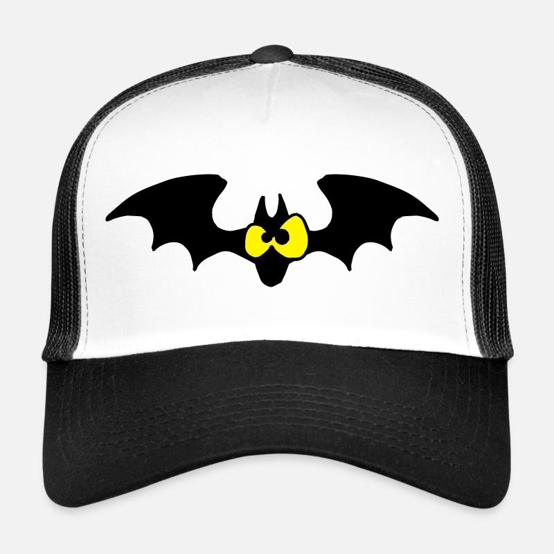 Fledermaus - Trucker Cap - Weiß/Schwarz